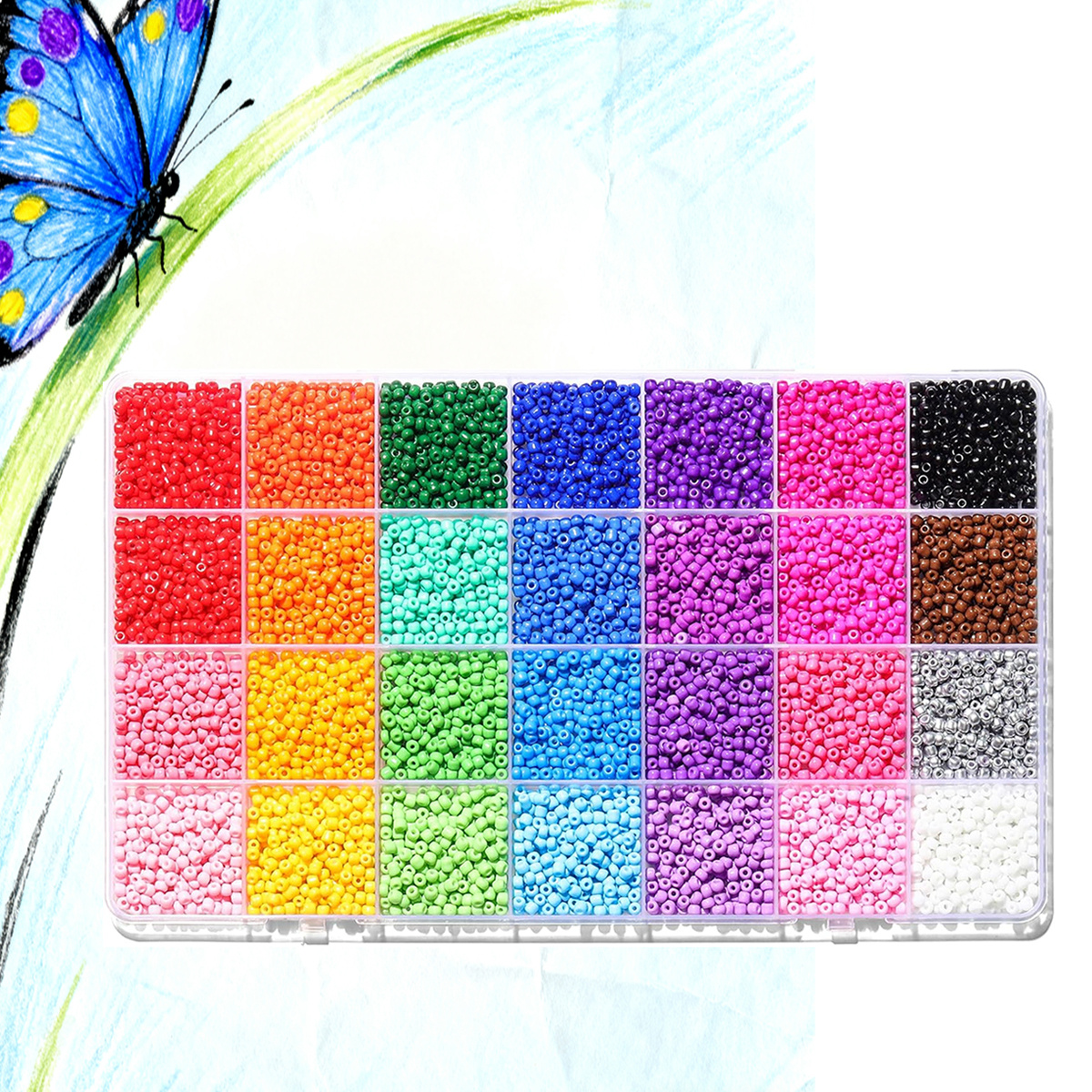 Fine Jewelry & Watches Photos - 28 colors of 3mm seed beads,