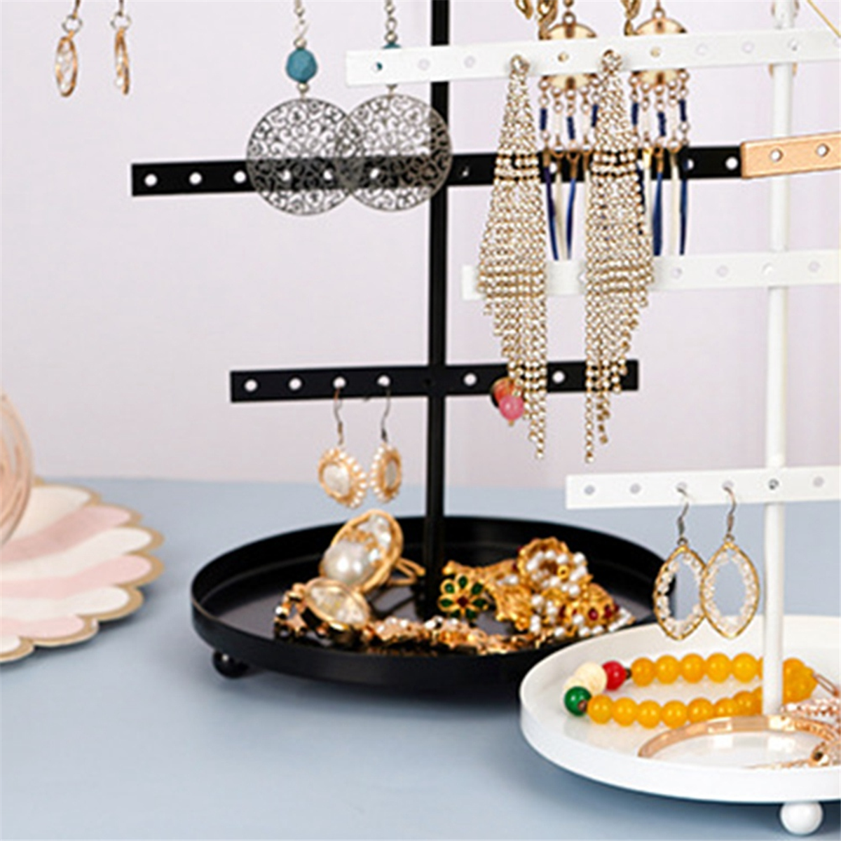 Jewelry & Watches Spółka Z Ograniczoną Odpowiedzialnością - ABQR Black 3-Layer Simple Earring Storage