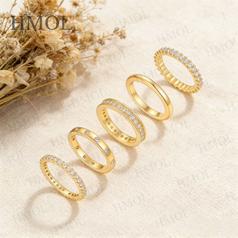 Minimalist Ring Stackable - Moissanite Ring Set Come With 5
