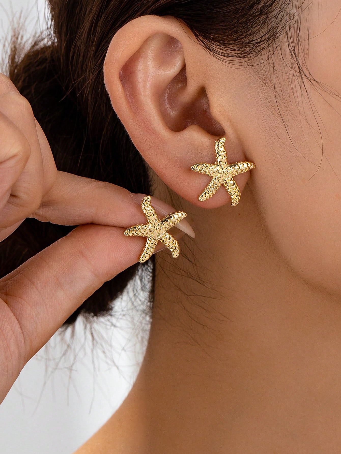Pearl Stud Earrings - 1 Pair Geometric Pearl & Starfish
