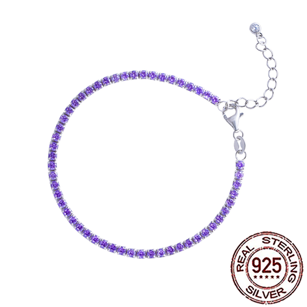 Tennis Bracelet Cubic - CWWZircons 100% 925 Sterling Silver Charming
