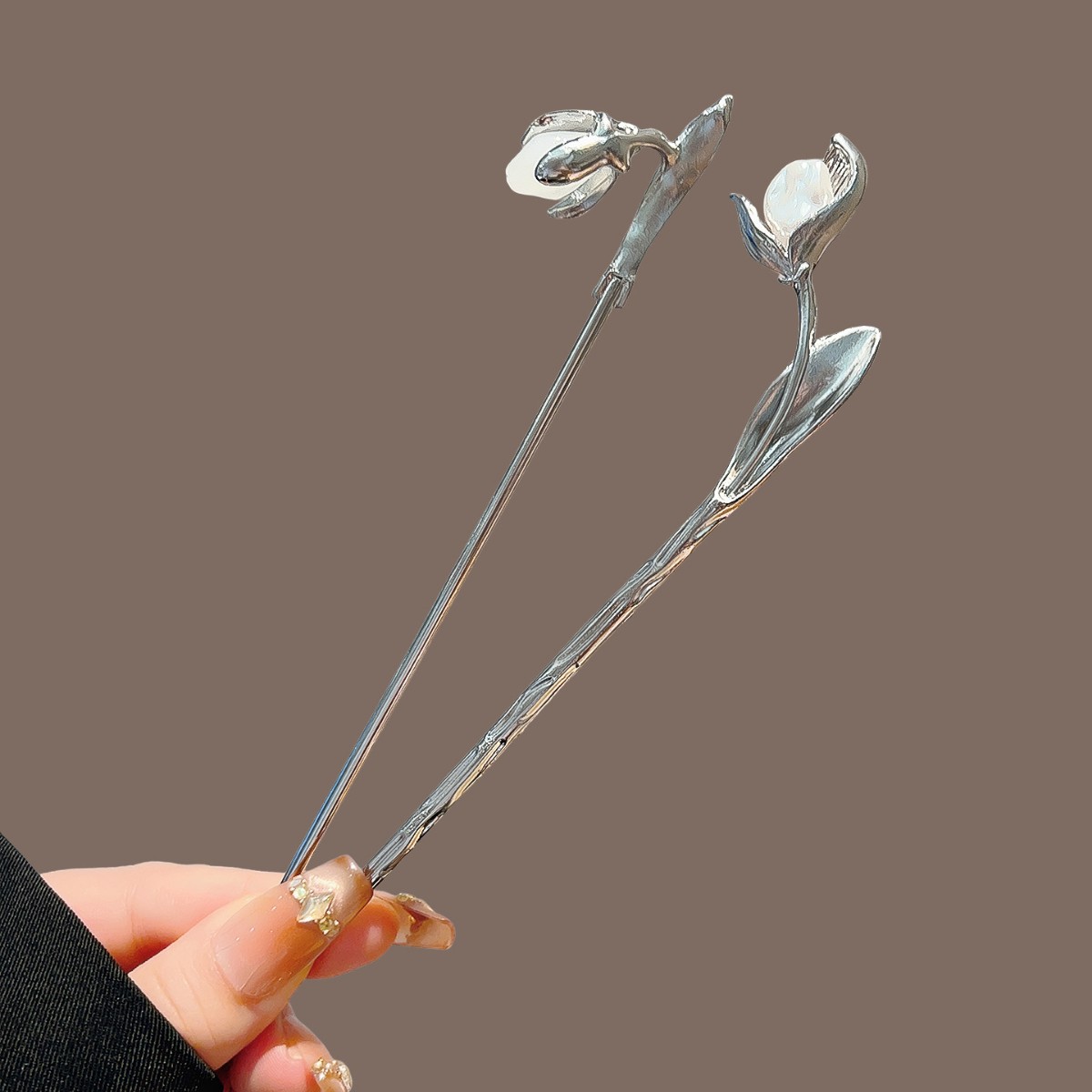 Shop Jewelry & Watches Near Me - Chinese Style Flower Hairpin Exquisite Jade