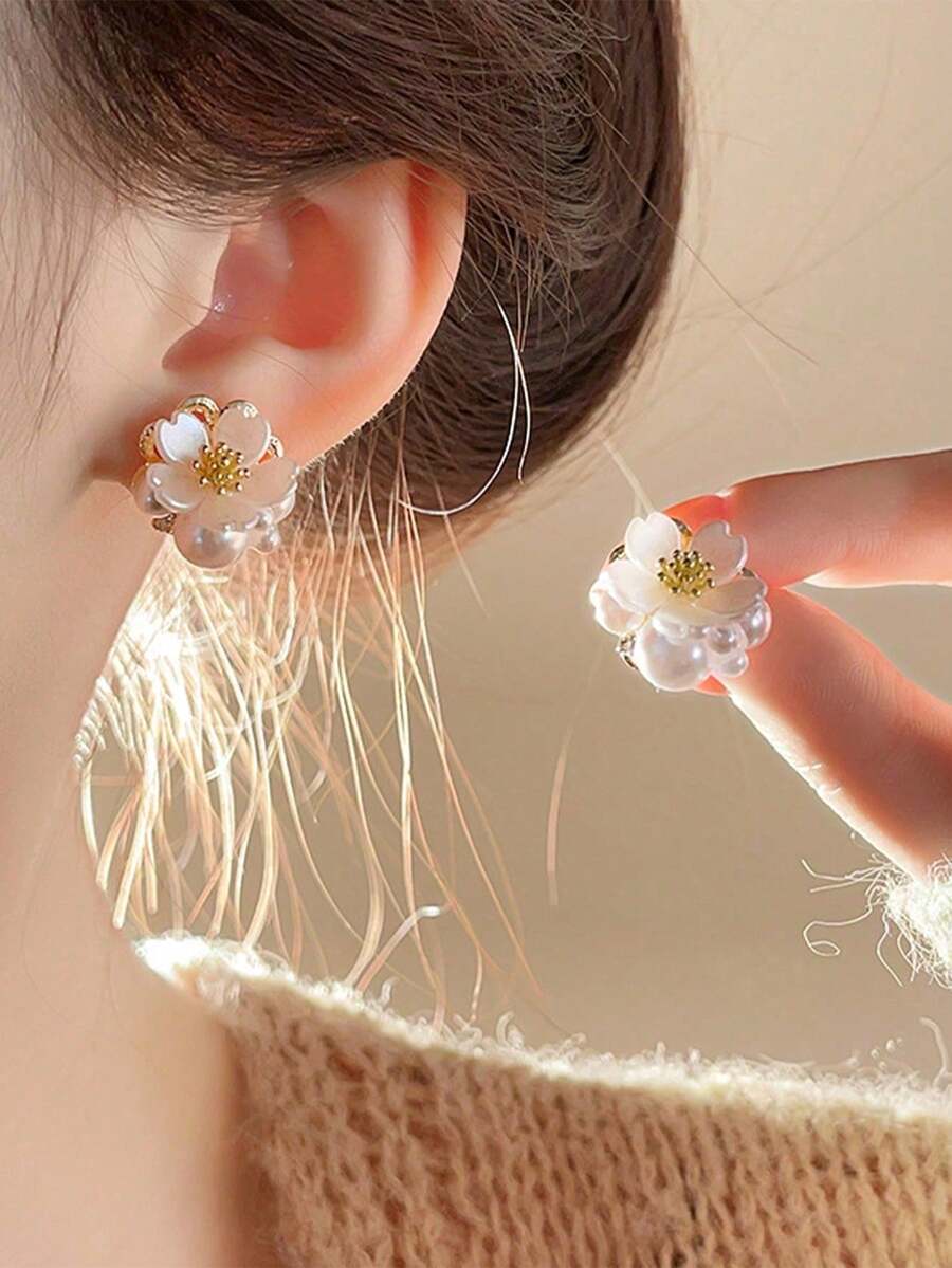 Pearl Stud Earrings - Topshiny 1 Pair Fashion New Pearl
