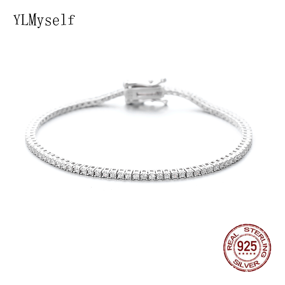 YLMyself 925 Sterling Silver T - Tennis Bracelet Cubic บทวิจารณ์และราคา
