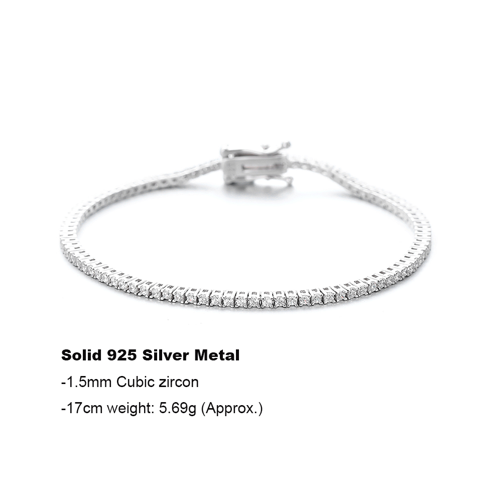 YLMyself 925 Sterling Silver T - Tennis Bracelet Cubic บทวิจารณ์และราคา