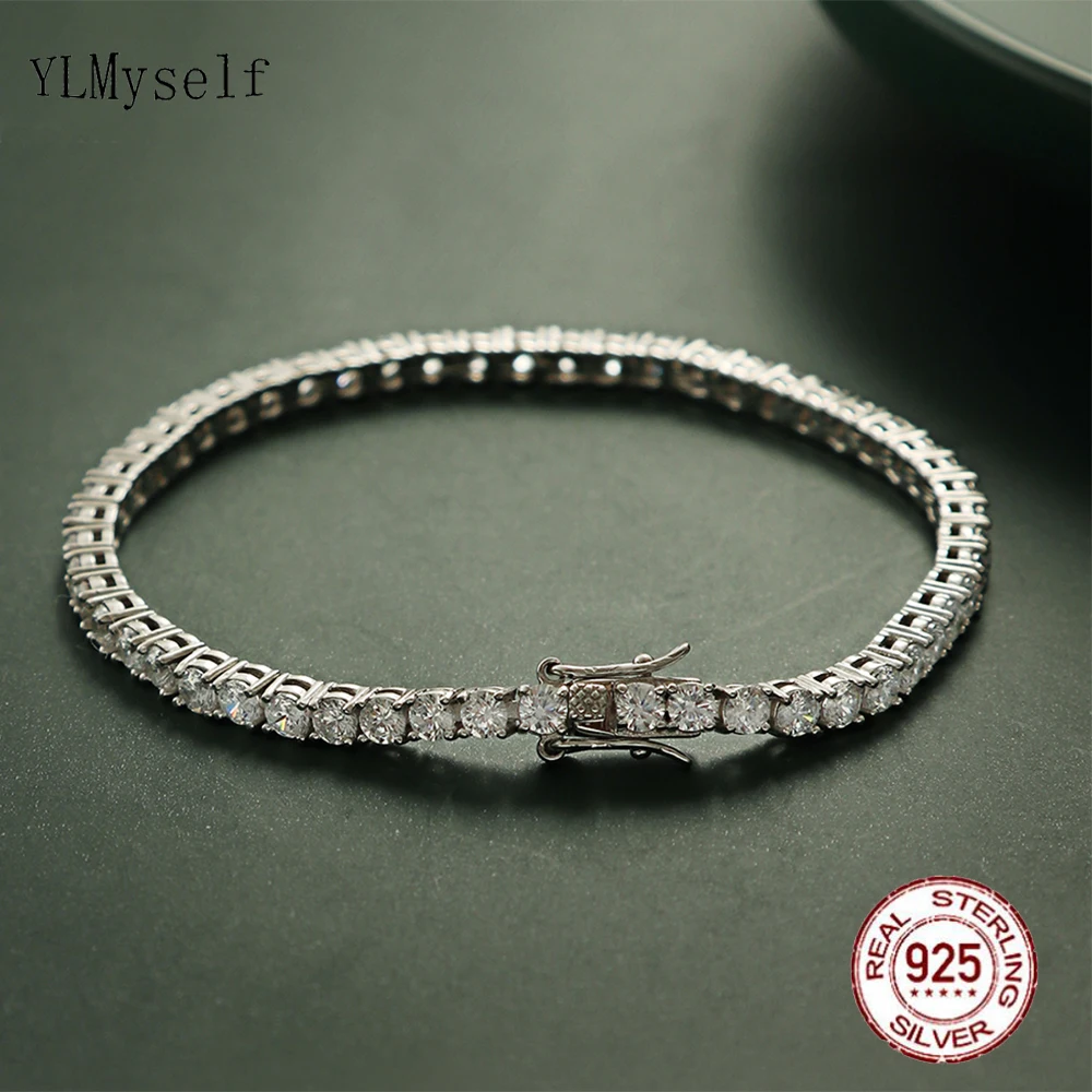 Solid Silver Fine Jewelry Chai - Tennis Bracelet Cubic บทวิจารณ์และราคา