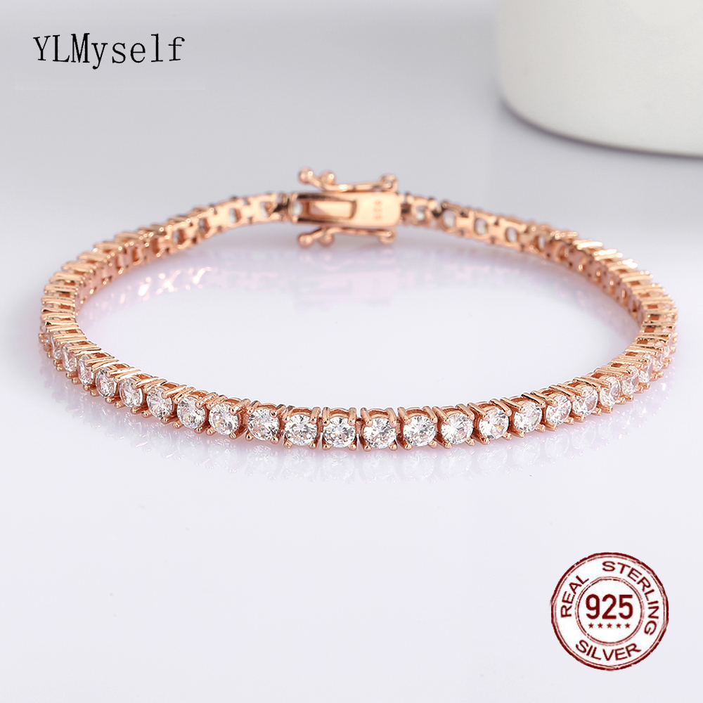 Solid Silver Fine Jewelry Chai - Tennis Bracelet Cubic บทวิจารณ์และราคา
