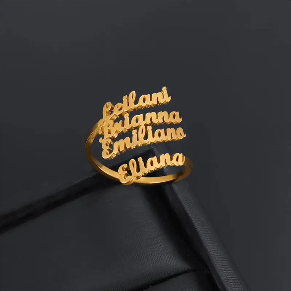 Custom Multiple Names Rings Fo - Statement Cocktail Ring บทวิจารณ์และราคา