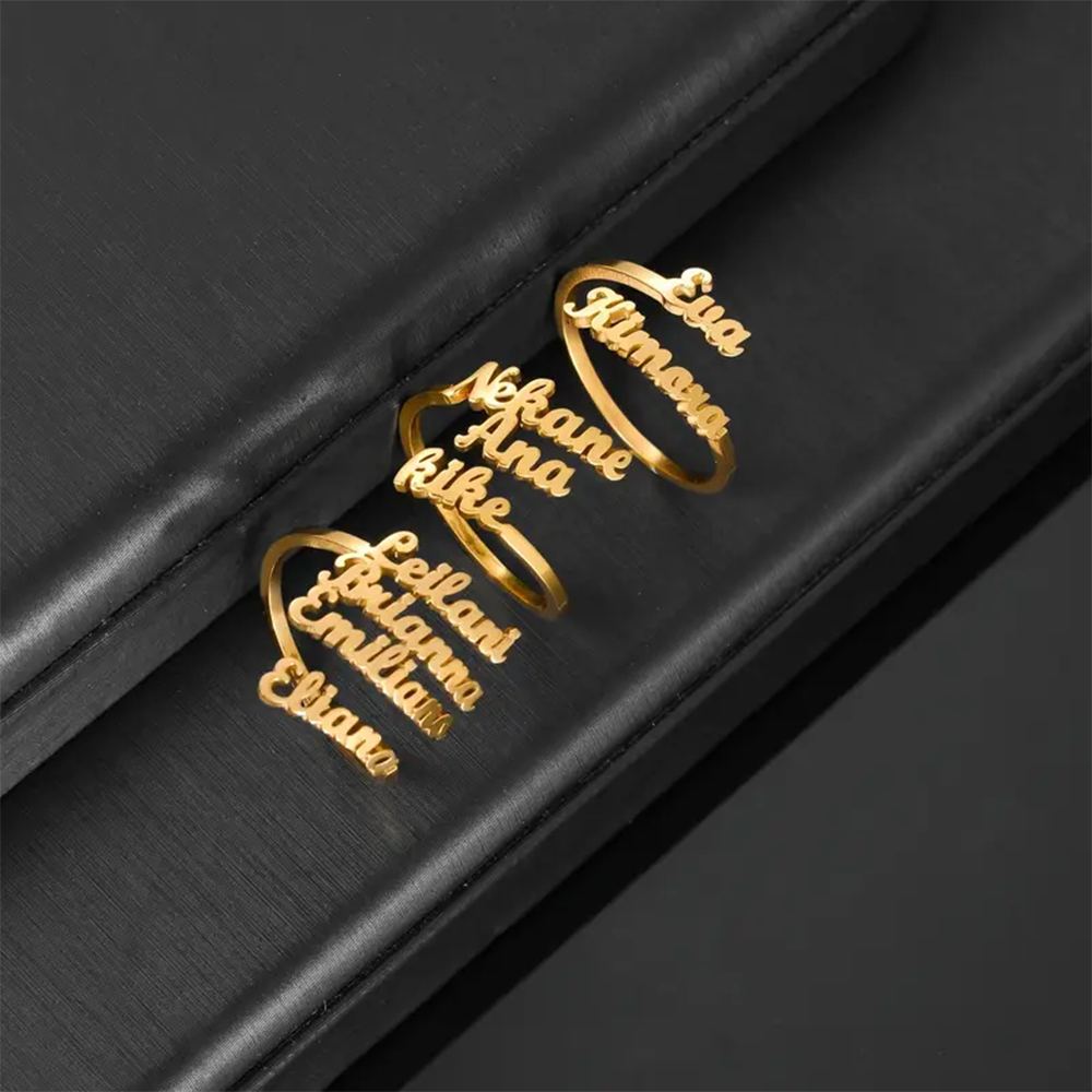Custom Multiple Names Rings Fo - Statement Cocktail Ring บทวิจารณ์และราคา