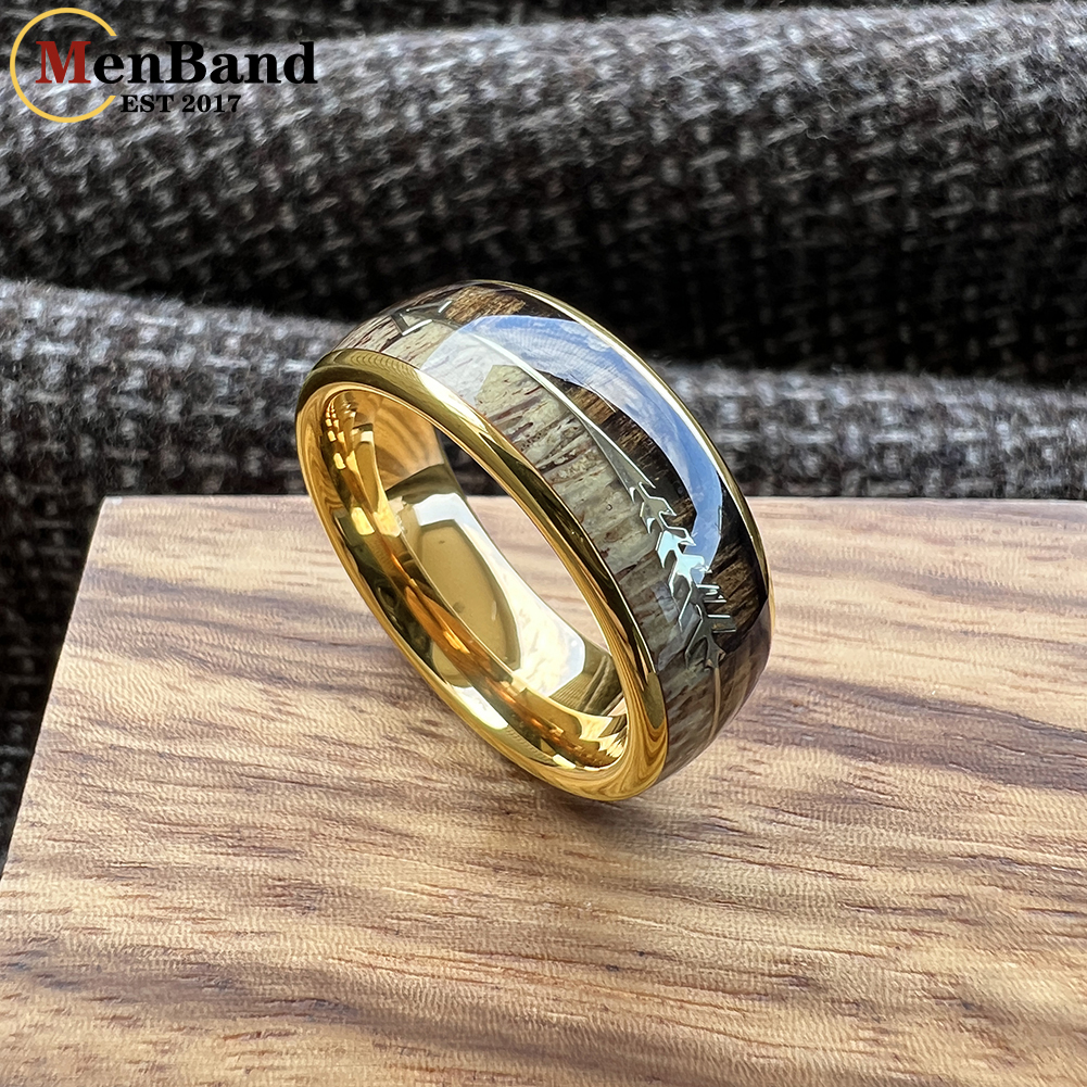 MenBand 6/8MM Koa Zebra Wood A - Statement Cocktail Ring บทวิจารณ์และราคา