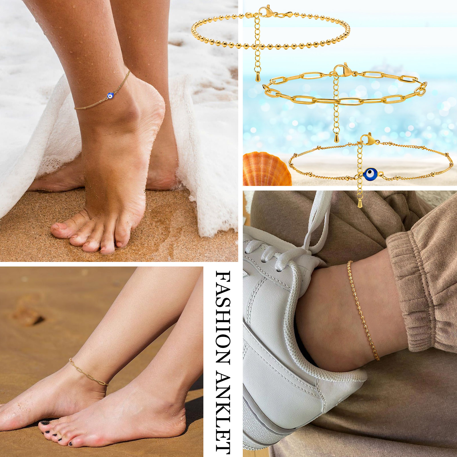 Evil Eye  Anklet Bracelet on L - Jc Jewelry & Watches Photos บทวิจารณ์และราคา