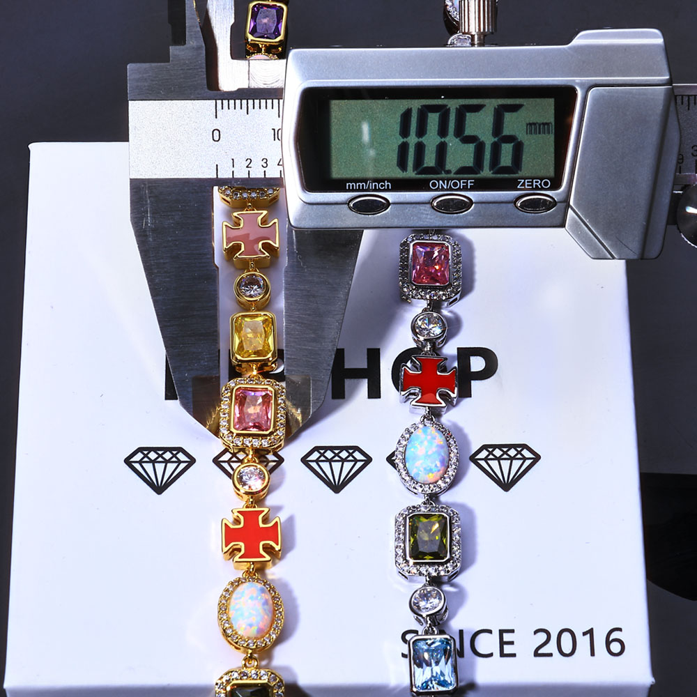 NY 10mm Colorful Gemstone Tenn - Tennis Bracelet Cubic บทวิจารณ์และราคา