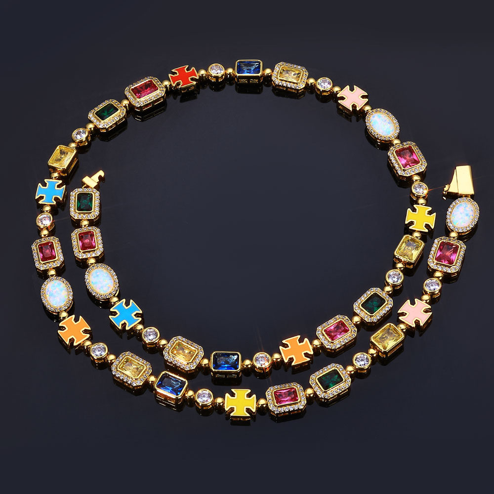 NY 10mm Colorful Gemstone Tenn - Tennis Bracelet Cubic บทวิจารณ์และราคา