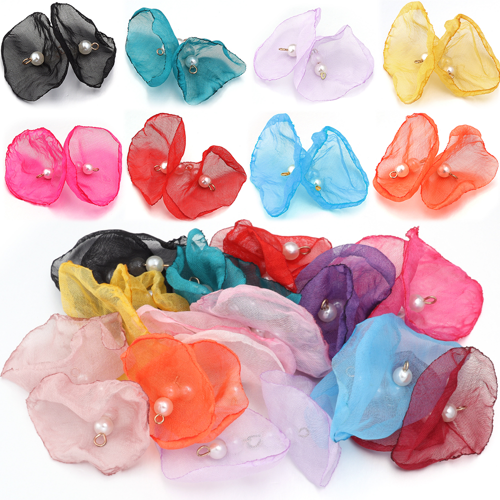 10pcs/lot Sweet Pearl Gauze Ch - Pearl Stud Earrings บทวิจารณ์และราคา