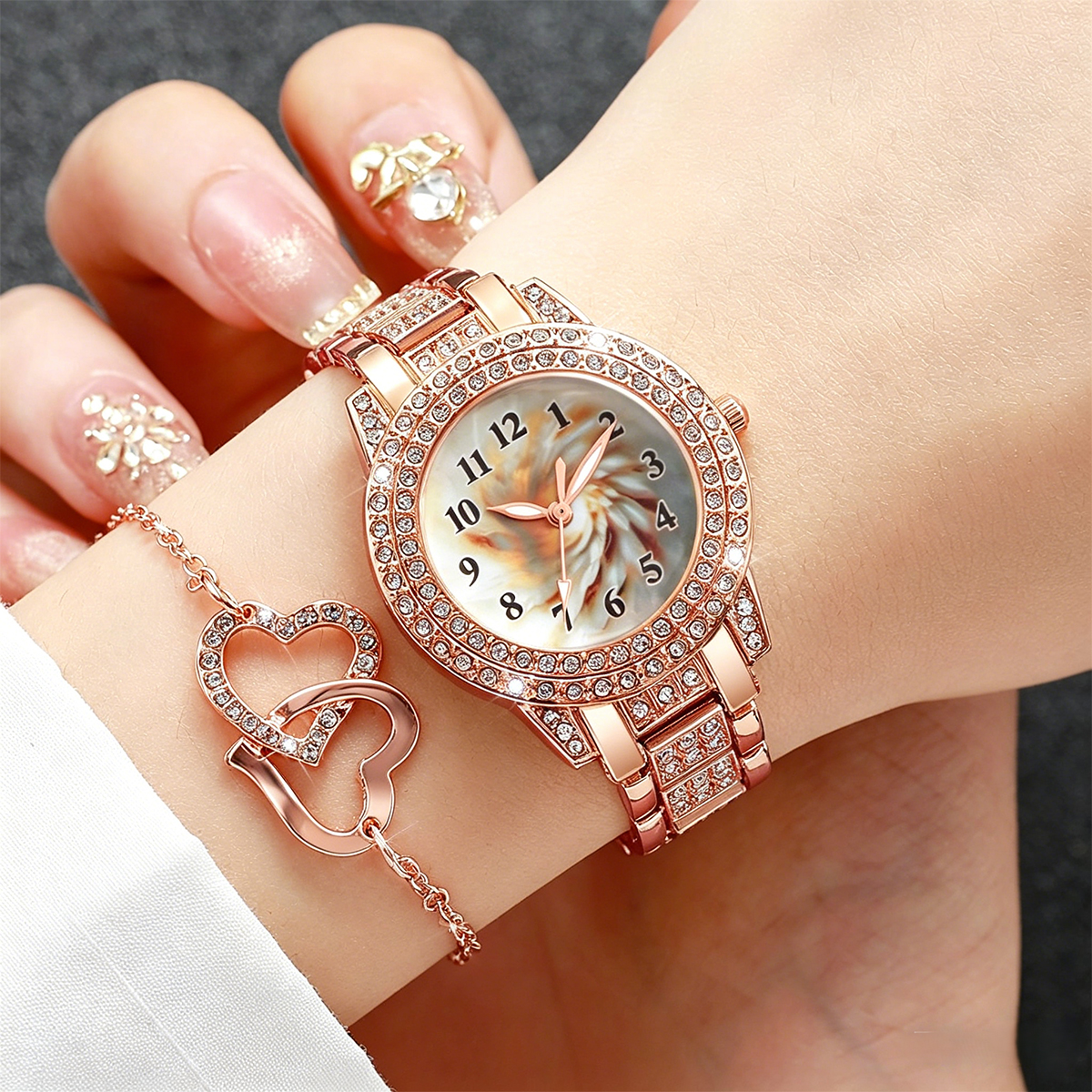 6PCS Luxury Rhinestone Women Q - Jewelry Like Watches บทวิจารณ์และราคา