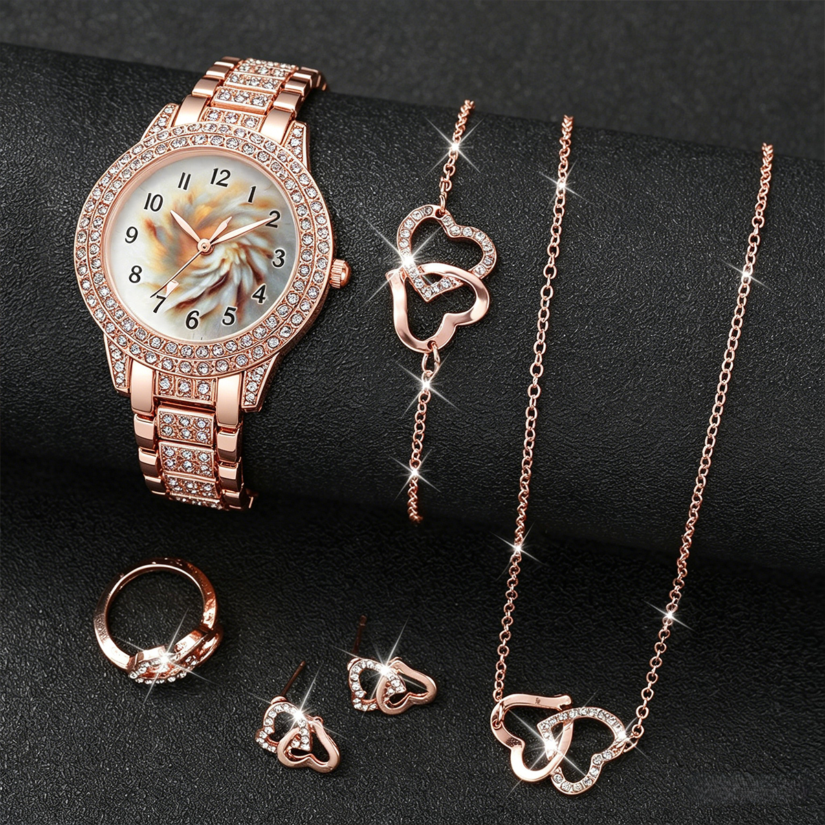 6PCS Luxury Rhinestone Women Q - Jewelry Like Watches บทวิจารณ์และราคา
