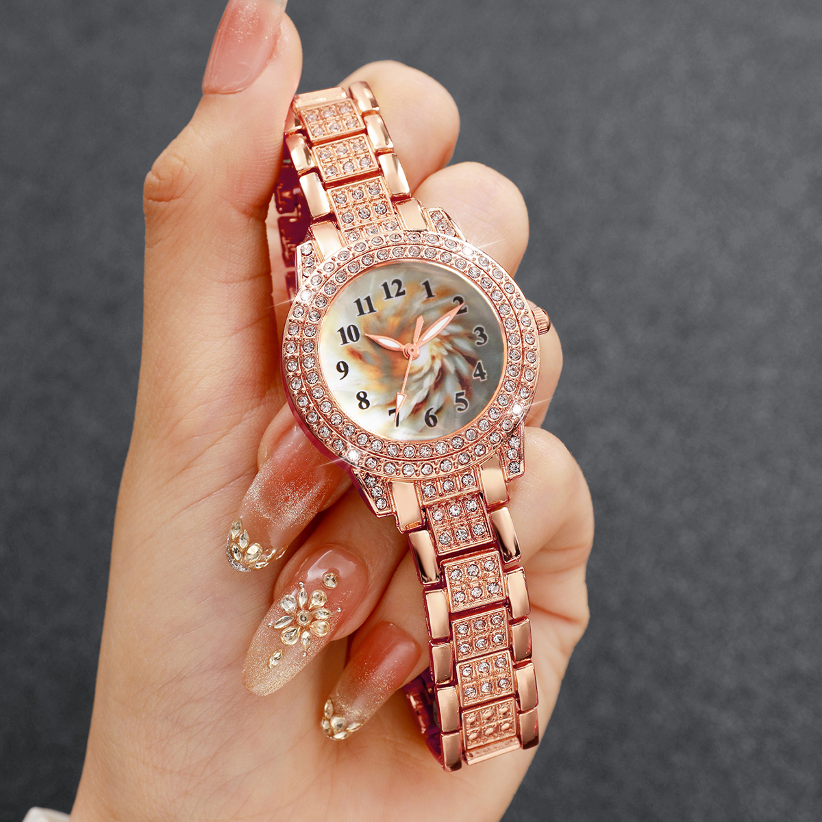 6PCS Luxury Rhinestone Women Q - Jewelry Like Watches บทวิจารณ์และราคา