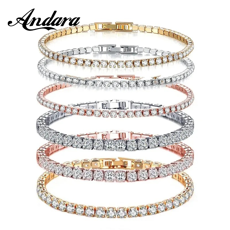 925 Sterling Silver Rose Gold  - Tennis Bracelet Cubic บทวิจารณ์และราคา