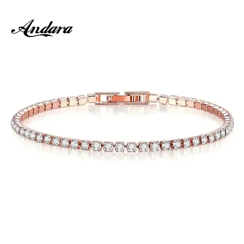 925 Sterling Silver Rose Gold  - Tennis Bracelet Cubic บทวิจารณ์และราคา