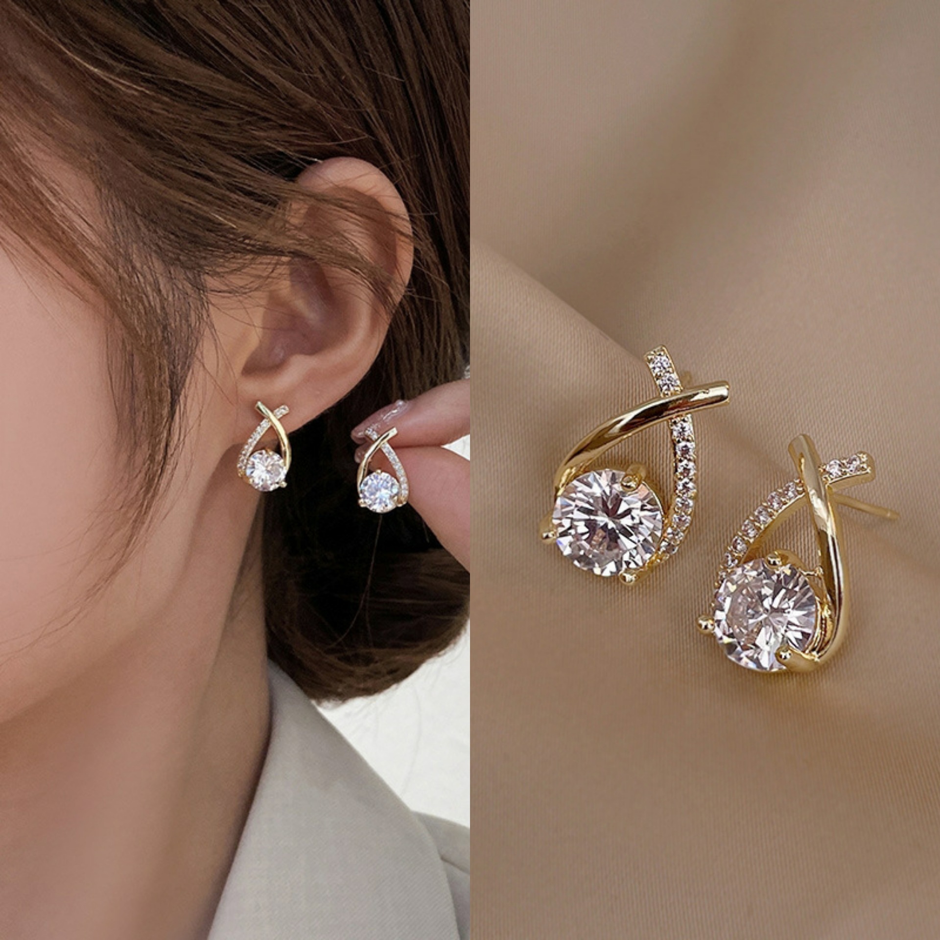 925 Silver Needle Korean Fashi - Pearl Stud Earrings บทวิจารณ์และราคา