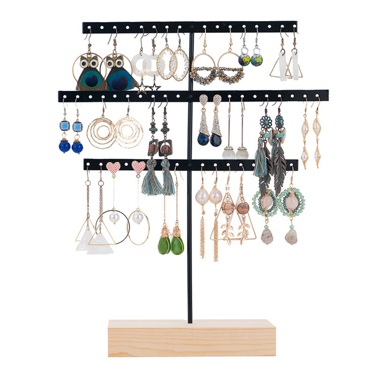 ABQR Black 3-Layer Simple Earr - Jewelry & Watches Spółka Z Ograniczoną Odpowiedzialnością บทวิจารณ์และราคา