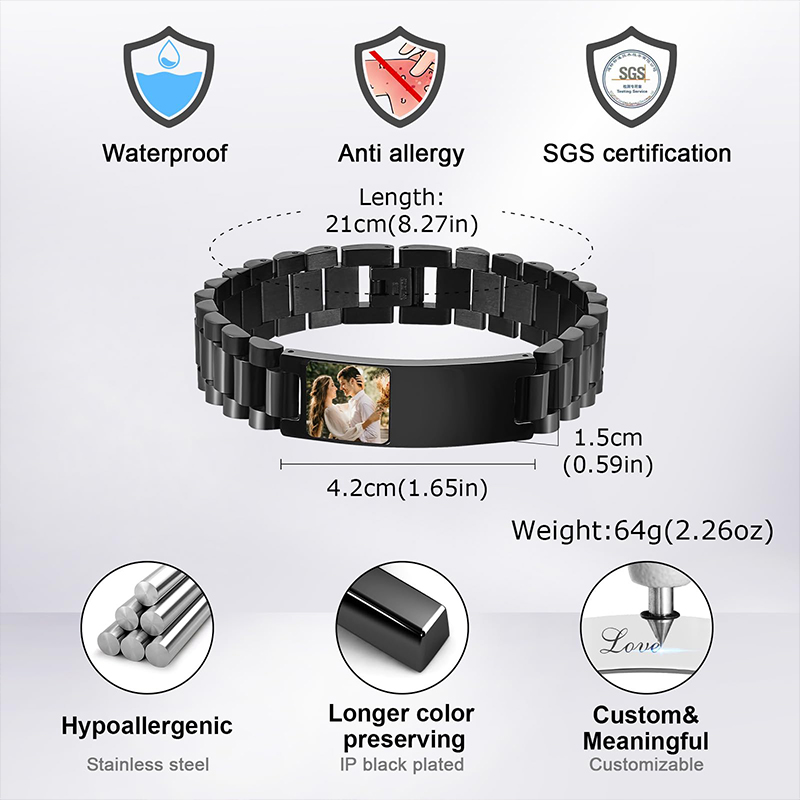 Custom Picture Text Bracelet W - Jewelry Like Watches บทวิจารณ์และราคา