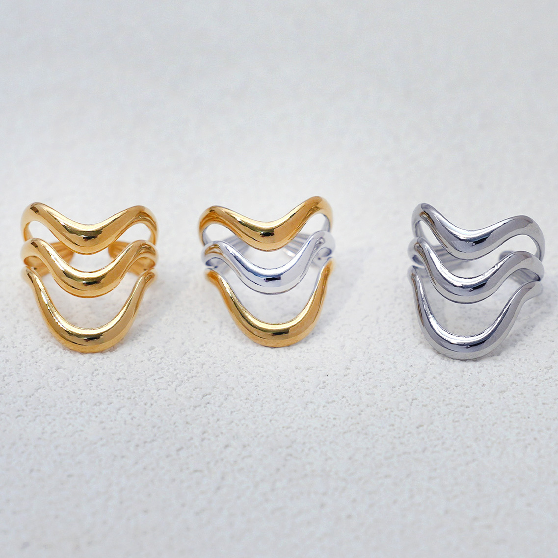 Minimalist Linear Two tone Geo - Minimalist Ring Stackable บทวิจารณ์และราคา
