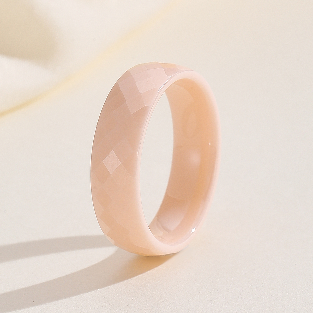 Geometric Cut Ceramic Stackabl - Minimalist Ring Stackable บทวิจารณ์และราคา