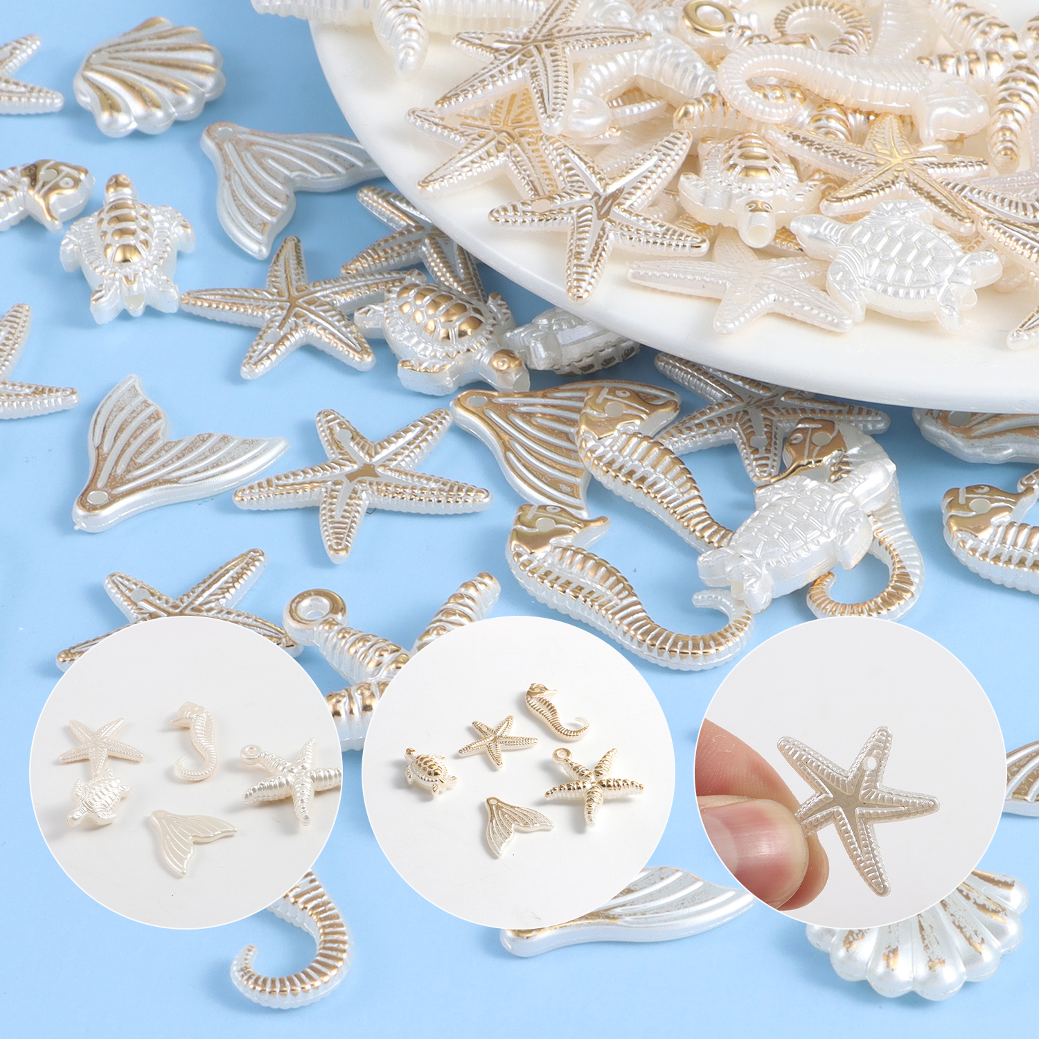 30 pieces of ocean series rand - Pearl Stud Earrings บทวิจารณ์และราคา