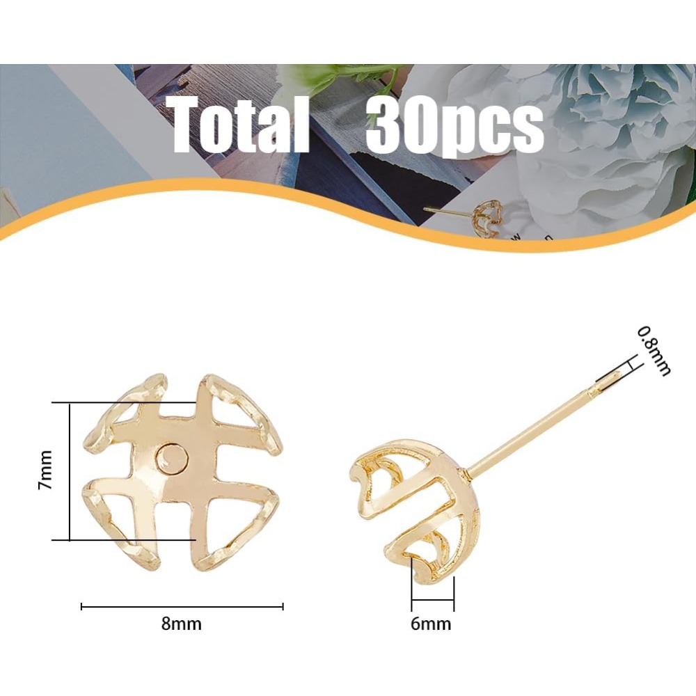 30Pcs Earring Mounting 4-Heart - Pearl Stud Earrings บทวิจารณ์และราคา