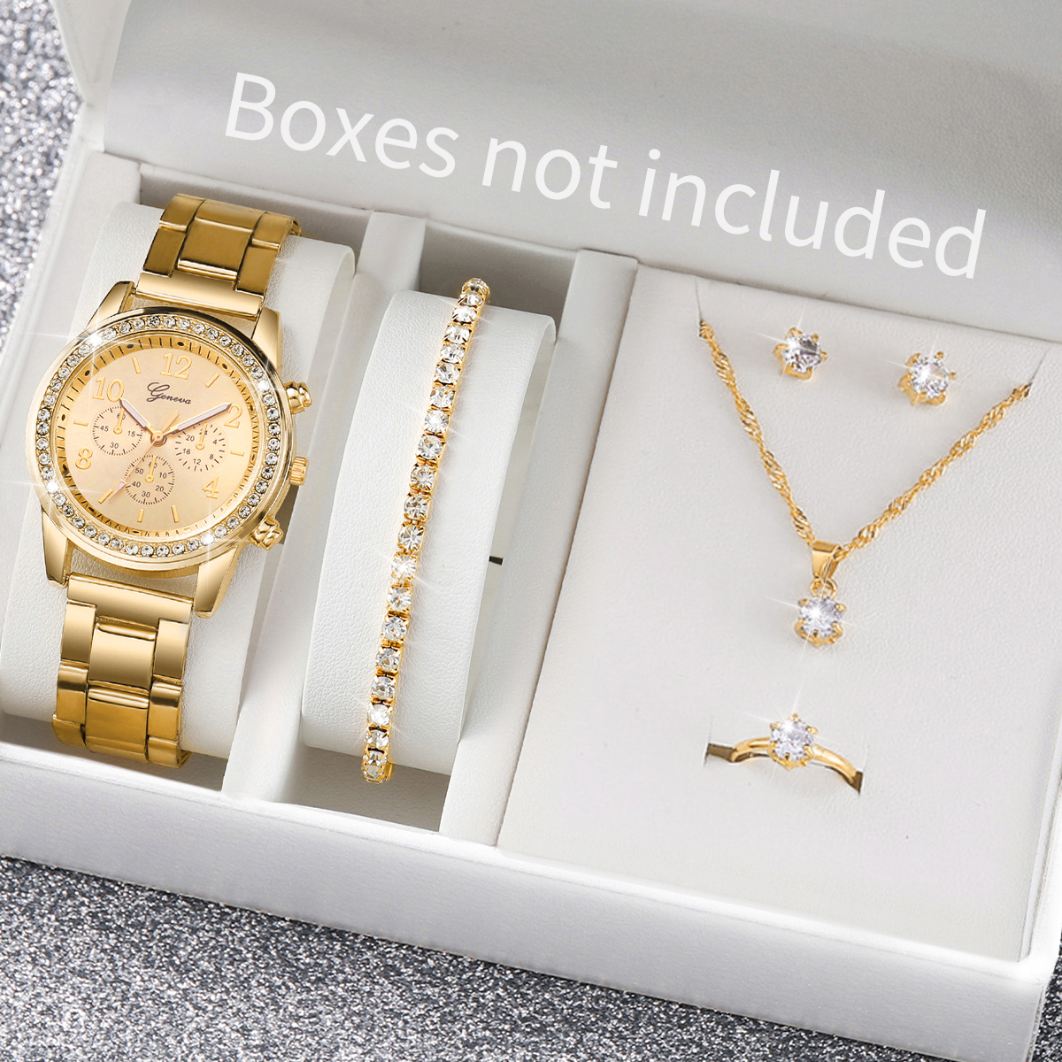 6PCS/Set Fashion Rhinestone Wo - Jewelry Like Watches บทวิจารณ์และราคา