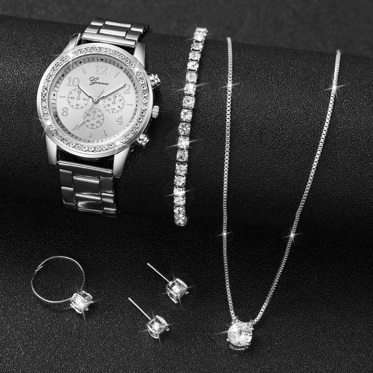 6PCS/Set Fashion Rhinestone Wo - Jewelry Like Watches บทวิจารณ์และราคา
