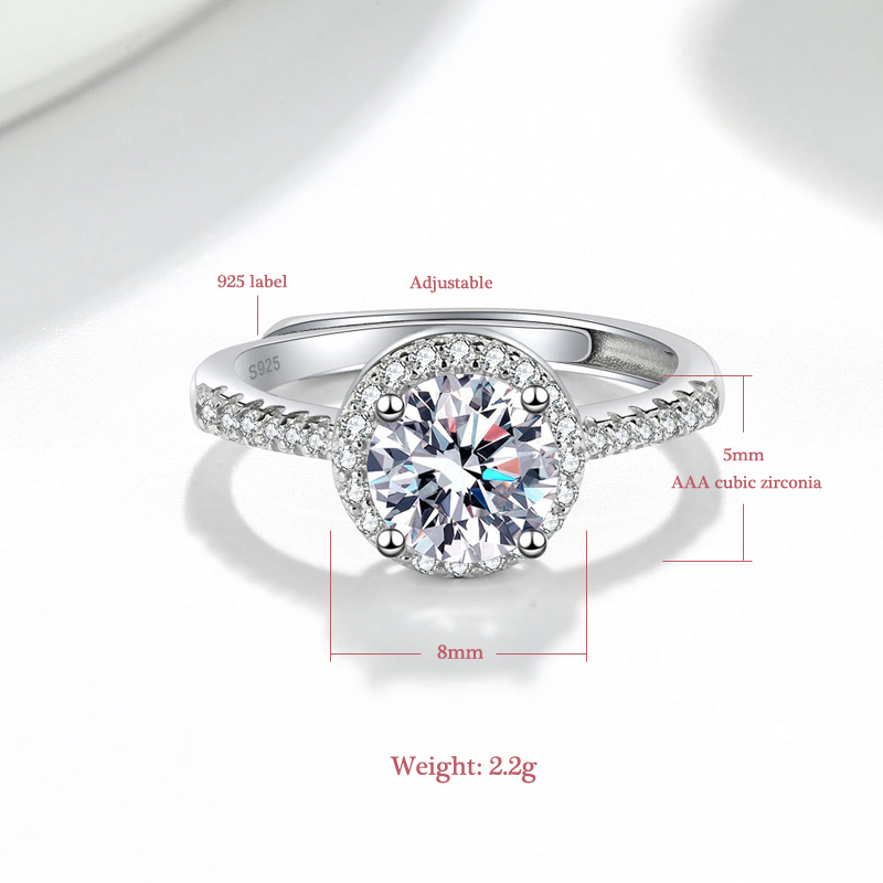 New 925 Sterling Silver Round  - Statement Cocktail Ring บทวิจารณ์และราคา