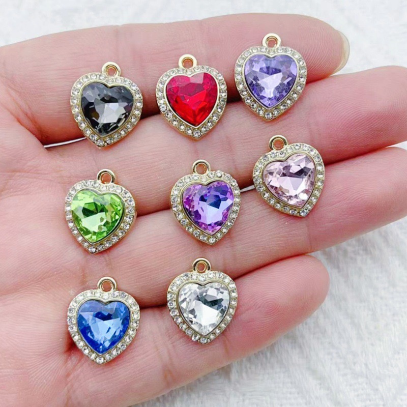 10pcs heart-shaped inlaid colo - Jewelry & Watches Spółka Z Ograniczoną Odpowiedzialnością บทวิจารณ์และราคา