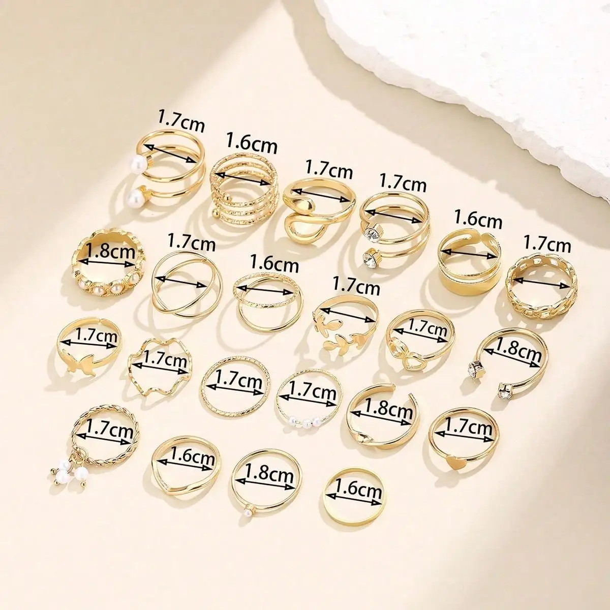 24Pcs Minimalist Gold Stackabl - Minimalist Ring Stackable บทวิจารณ์และราคา
