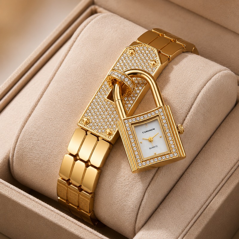 Gold Lock-Shaped Women's Watch - Jewelry Like Watches บทวิจารณ์และราคา