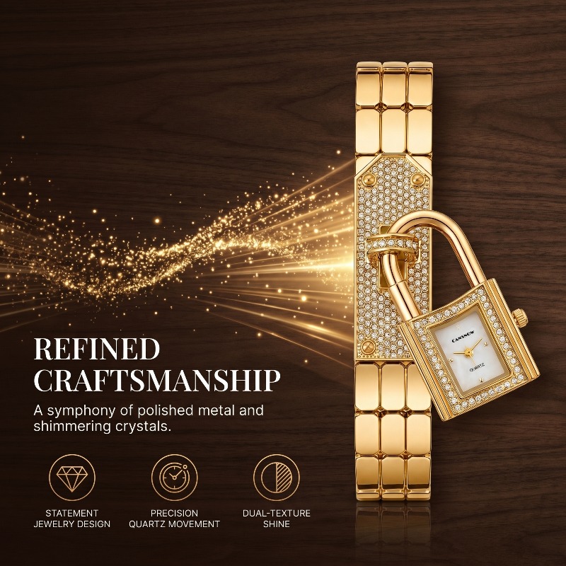 Gold Lock-Shaped Women's Watch - Jewelry Like Watches บทวิจารณ์และราคา