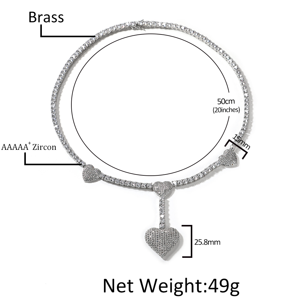 Uwin 4 Heart Necklace Drip Nec - Tennis Bracelet Cubic บทวิจารณ์และราคา
