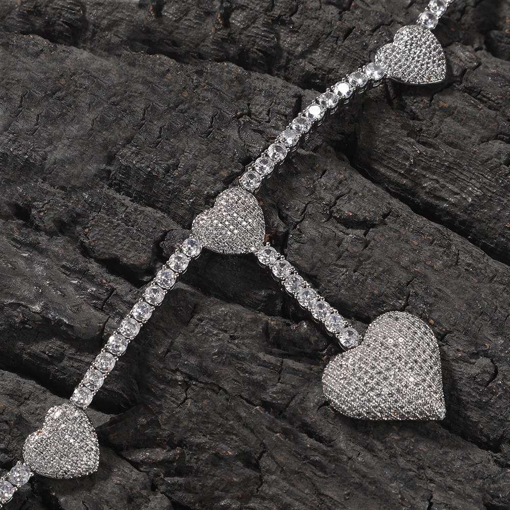 Uwin 4 Heart Necklace Drip Nec - Tennis Bracelet Cubic บทวิจารณ์และราคา