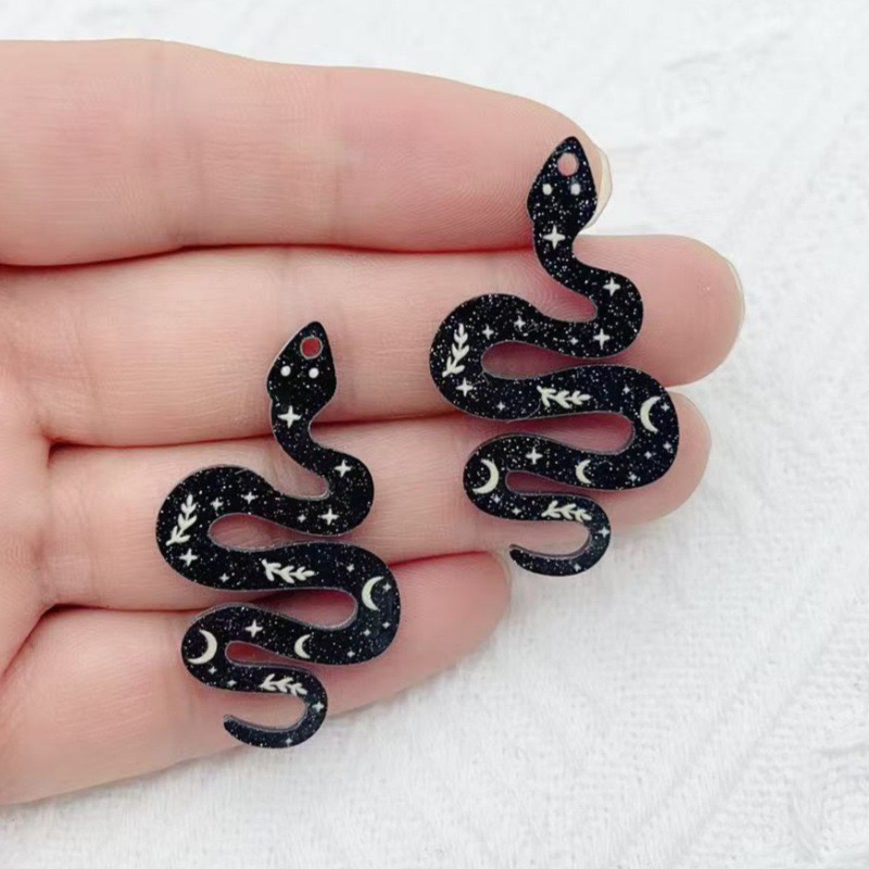 10pcs Acrylic Moon Pattern Bla - Jewelry & Watches Spółka Z Ograniczoną Odpowiedzialnością บทวิจารณ์และราคา