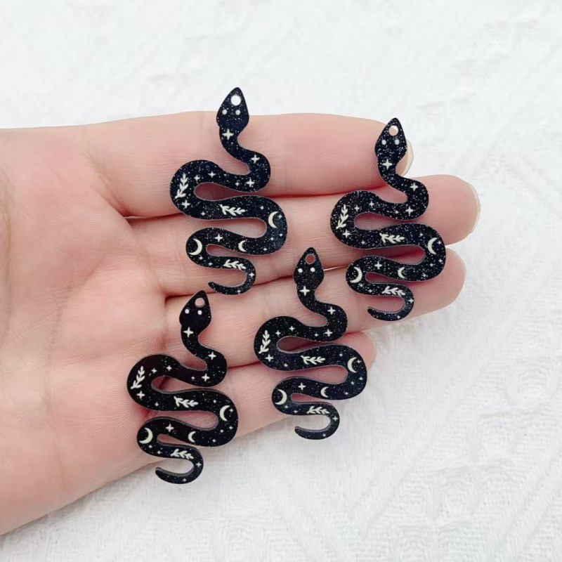 10pcs Acrylic Moon Pattern Bla - Jewelry & Watches Spółka Z Ograniczoną Odpowiedzialnością บทวิจารณ์และราคา