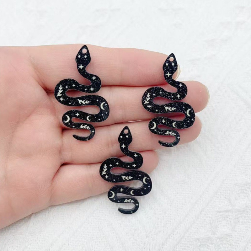 10pcs Acrylic Moon Pattern Bla - Jewelry & Watches Spółka Z Ograniczoną Odpowiedzialnością บทวิจารณ์และราคา