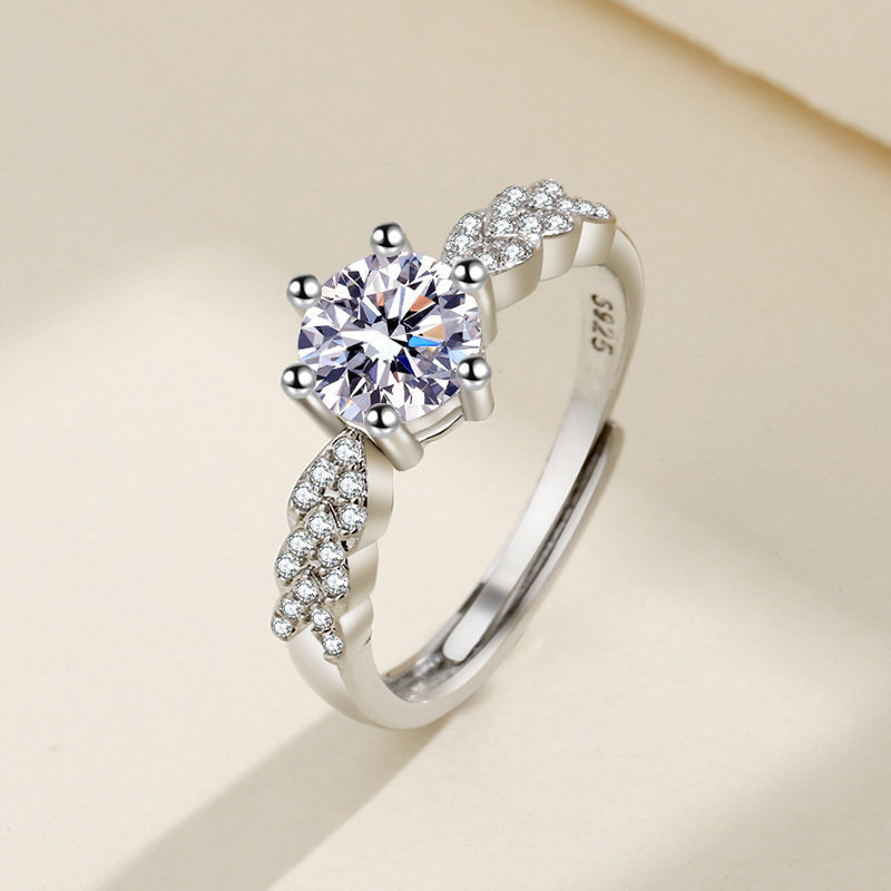 New Moissanite 925 Sterling Si - Statement Cocktail Ring บทวิจารณ์และราคา