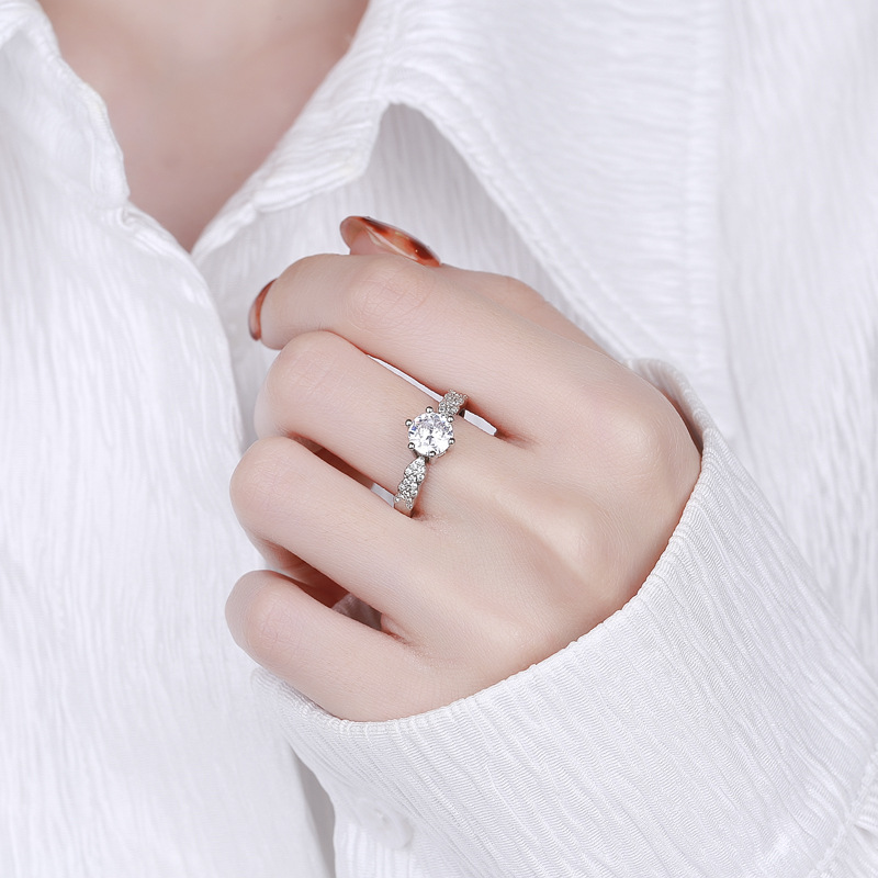 New Moissanite 925 Sterling Si - Statement Cocktail Ring บทวิจารณ์และราคา