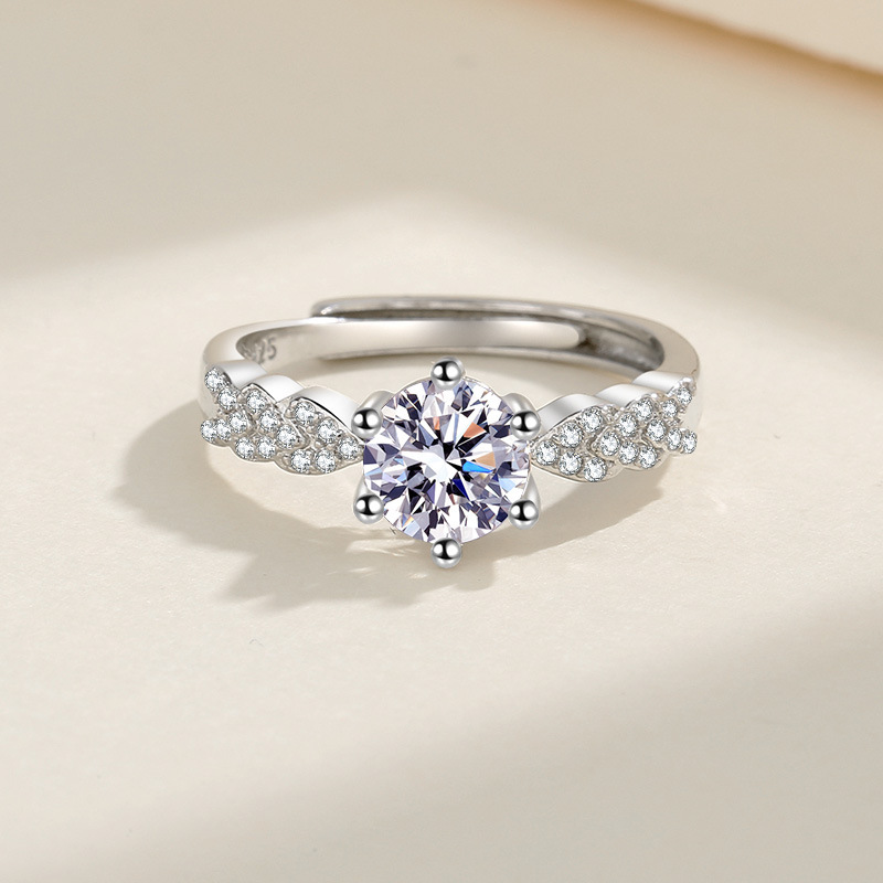New Moissanite 925 Sterling Si - Statement Cocktail Ring บทวิจารณ์และราคา