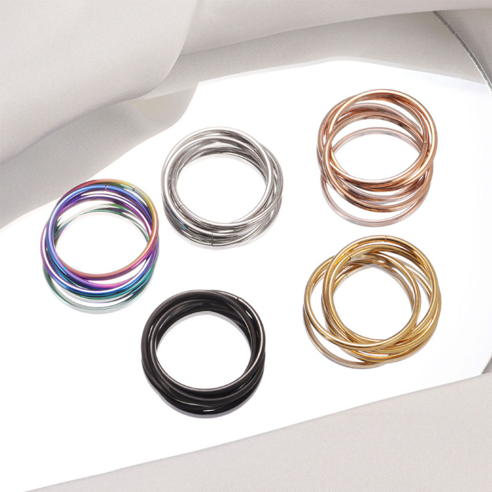Stainless Steel Triple Interlo - Minimalist Ring Stackable บทวิจารณ์และราคา