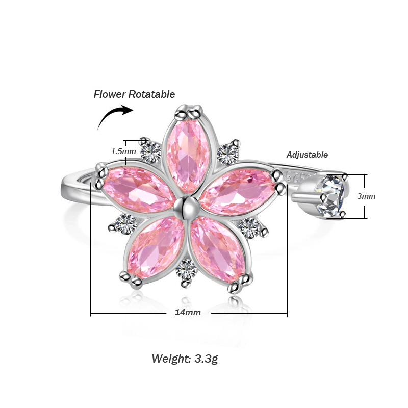 New Elegant Exquisite Rotatabl - Statement Cocktail Ring บทวิจารณ์และราคา