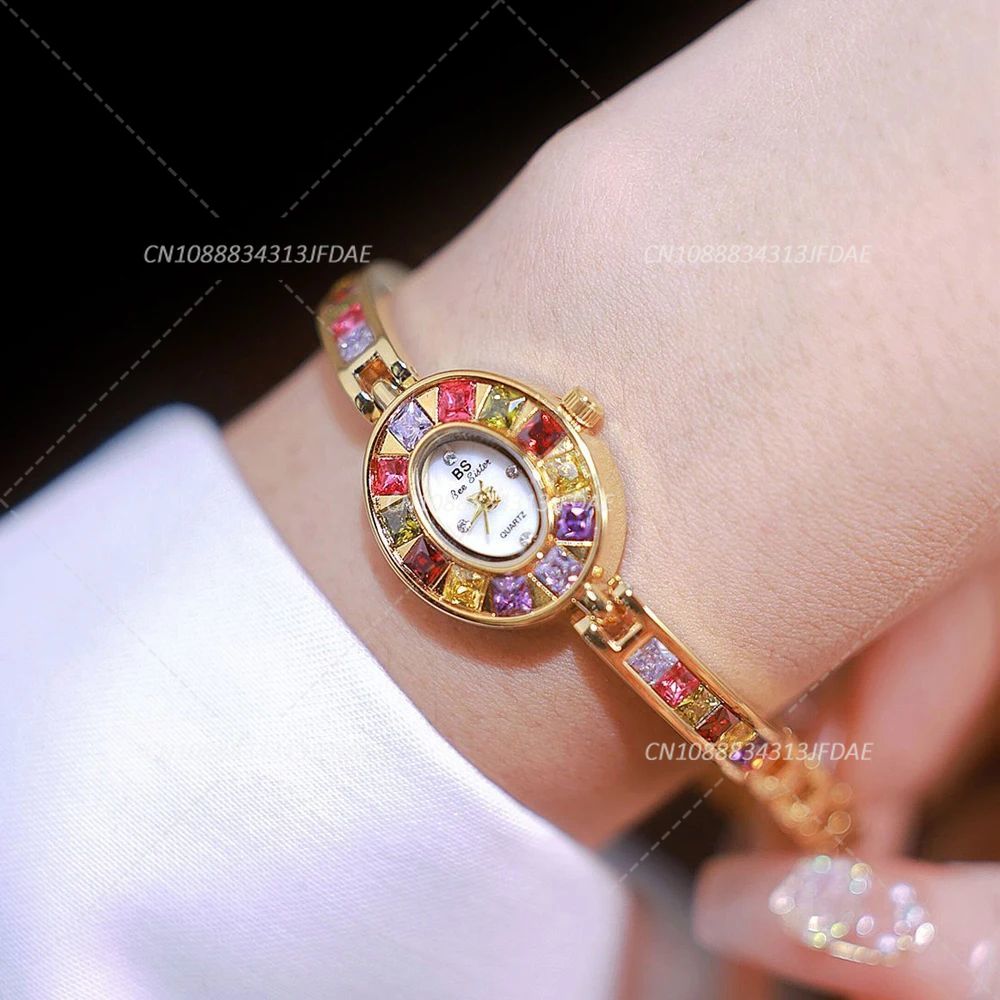 Colored Gemstone Inlaid Women  - Jewelry Watches Luxury บทวิจารณ์และราคา