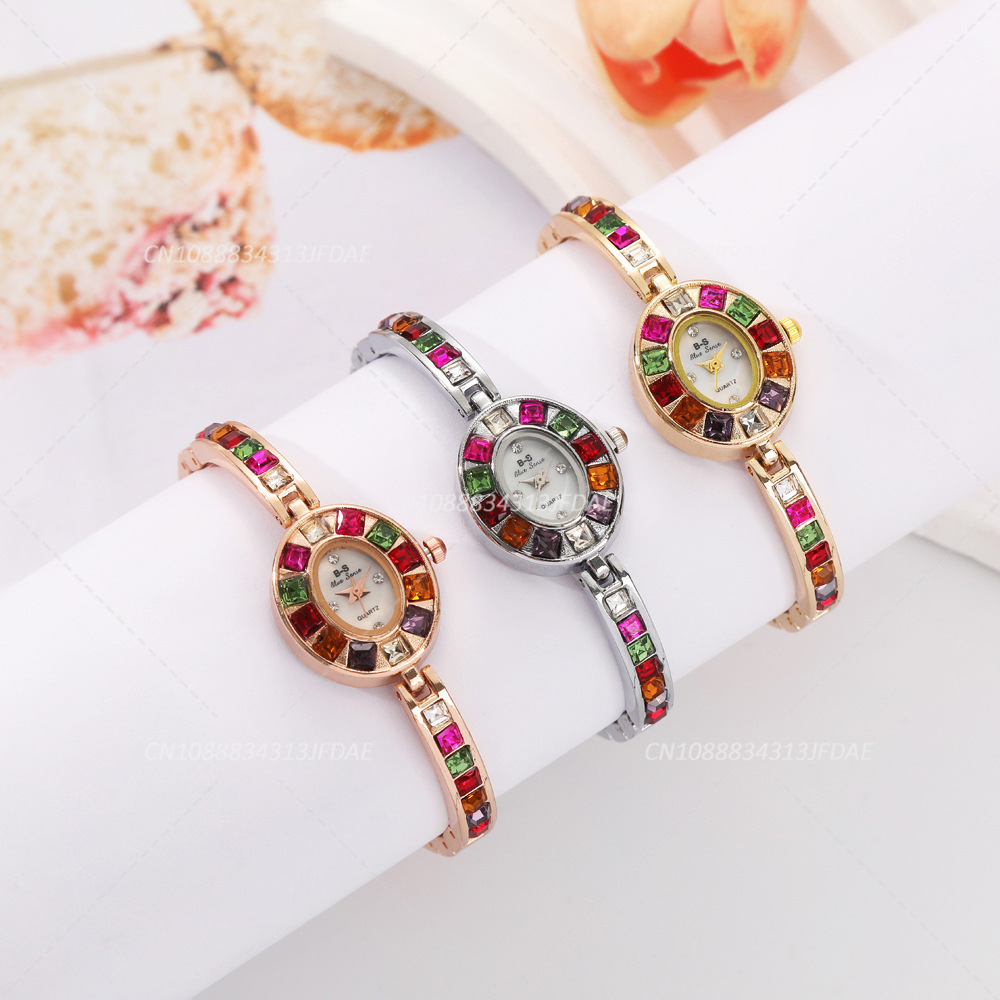 Colored Gemstone Inlaid Women  - Jewelry Watches Luxury บทวิจารณ์และราคา