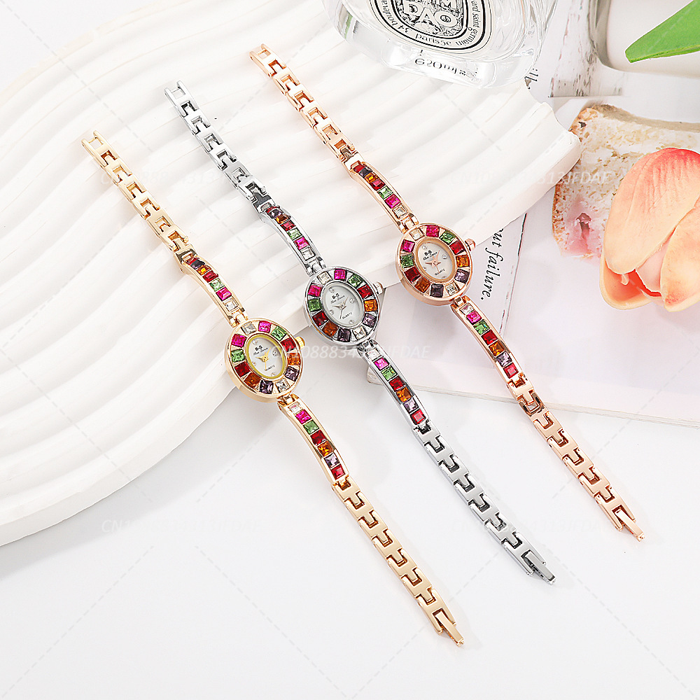 Colored Gemstone Inlaid Women  - Jewelry Watches Luxury บทวิจารณ์และราคา